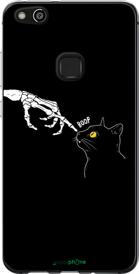 Силиконовый чехол Кошка для Huawei P10 Lite - 6505u-896 изображение 