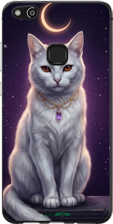 Силіконовий чехол Mystic White Cat Gothic Dark Purple Gold для Huawei P10 Lite - 6805u-896 изображение 
