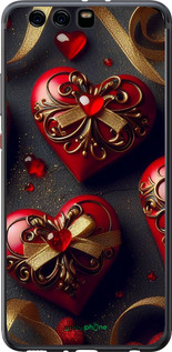 Силиконовый чехол Сердечки v4 для Huawei P10 Plus - 5834u-963 изображение 