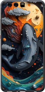 2D пластиковый чехол Кит в космосе для Huawei P10 Plus - 6328t-963 изображение 
