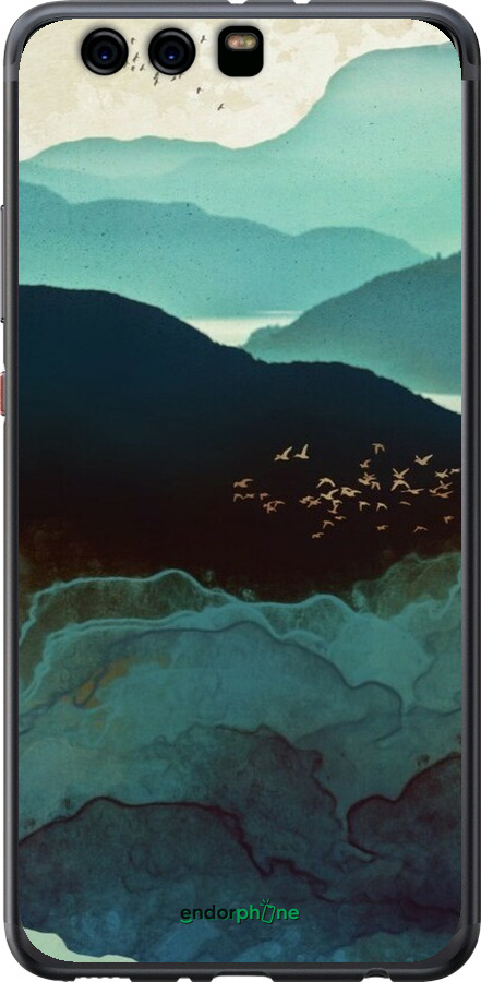 Силиконовый чехол С изображением гор Индиго для Huawei P10 Plus - 6484u-963 изображение 