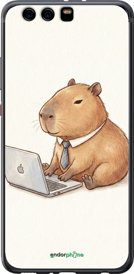 2D пластиковый чехол Funny Capybara CEO Working для Huawei P10 Plus - 6777t-963 изображение 