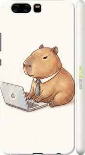 3D пластиковый матовый чехол 'Funny Capybara CEO Working' для Huawei P10 изображение 1