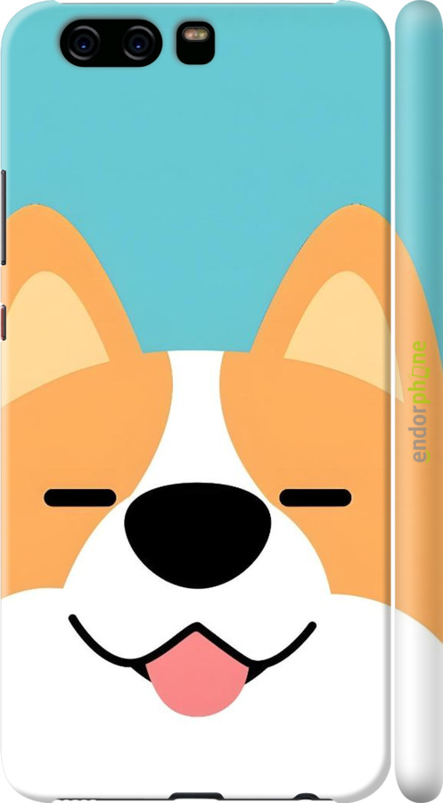 3D пластиковый матовый чехол Корги для Huawei P10 - 6280m-780 изображение 