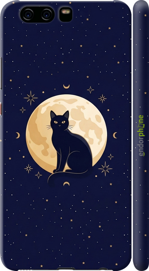 3D пластиковий матовий чехол Cute Cat Celestial/Witchy для Huawei P10 - 6787m-780 изображение 