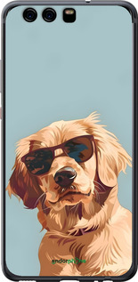 Силиконовый чехол Пес в очках для Huawei P10 - 6381u-780 изображение 