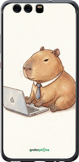 Силиконовый чехол 'Funny Capybara CEO Working' для Huawei P10 изображение 1