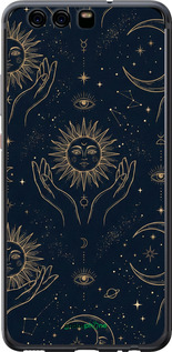 Силіконовий чехол Celestial Harmony: Sun & Moon Gold Mystic Pattern для Huawei P10 - 6778u-780 изображение 
