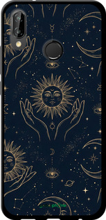 TPU чехол Celestial Harmony: Sun & Moon Gold Mystic Pattern для Huawei P20 Lite - 6778b-1410 изображение 