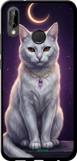 TPU чехол Mystic White Cat Gothic Dark Purple Gold для Huawei P20 Lite - 6805b-1410 изображение 
