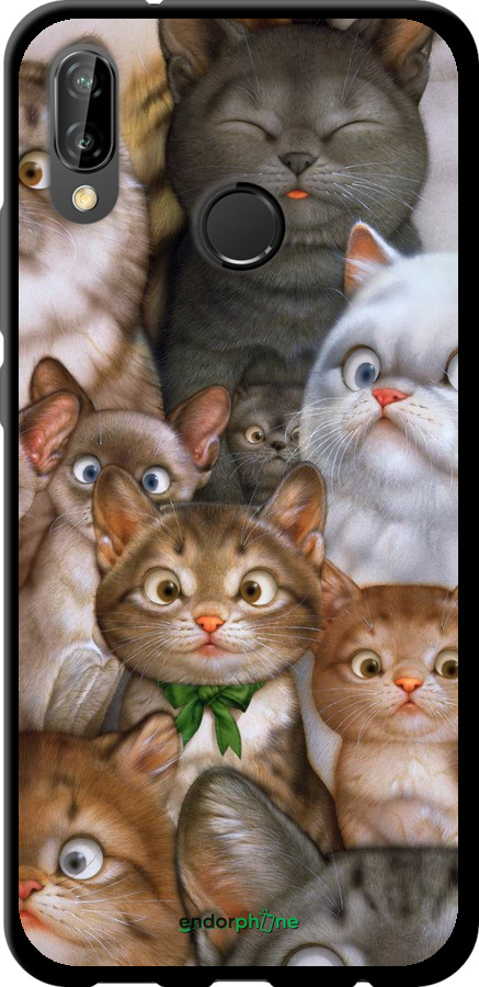 

TPU чорний чохол "Коти" для Huawei P20 Lite