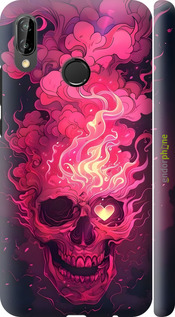 3D пластиковый матовый чехол Череп арт для Huawei P20 Lite - 6385m-1410 изображение 