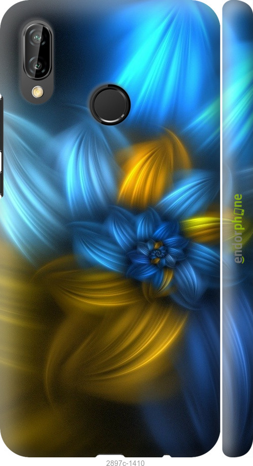 

3D пластиковий матовий чохол "Візерунок 46" для Huawei P20 Lite, Синій