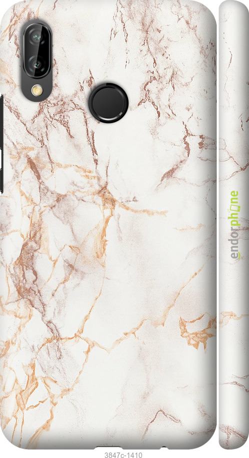 

Custodia in Plastica 3D opaca Marmo bianco" for Huawei P20 Lite"