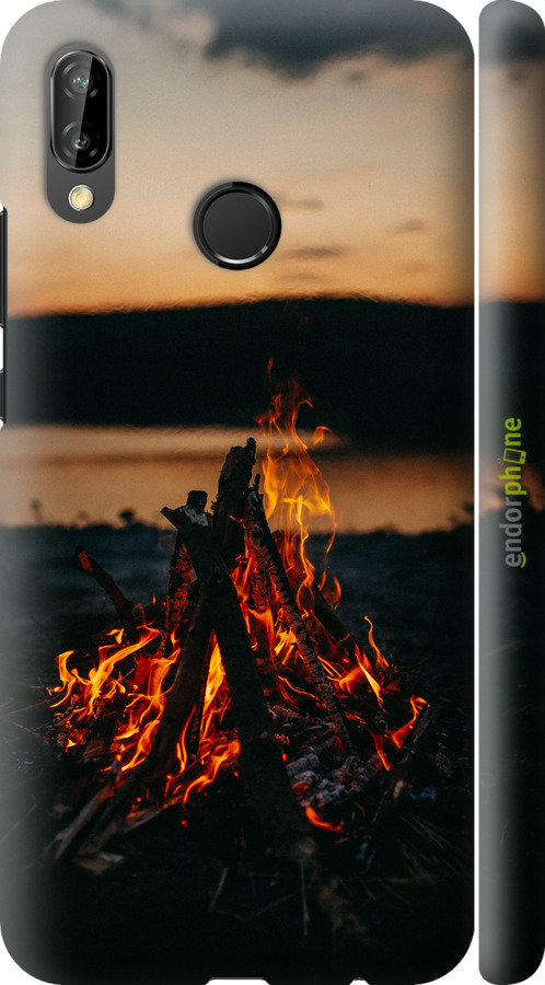 3D пластиковый матовый чехол Огонь для Huawei P20 Lite - 6021m-1410 изображение 