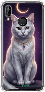 Силіконовий протиударний с посиленими кутами чехол Mystic White Cat Gothic Dark Purple Gold для Huawei P20 Lite - 6805sp-1410 изображение 