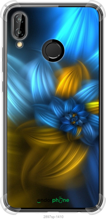 

Силіконовий протиударний с посиленими кутами чохол "Візерунок 46" для Huawei P20 Lite, Синій