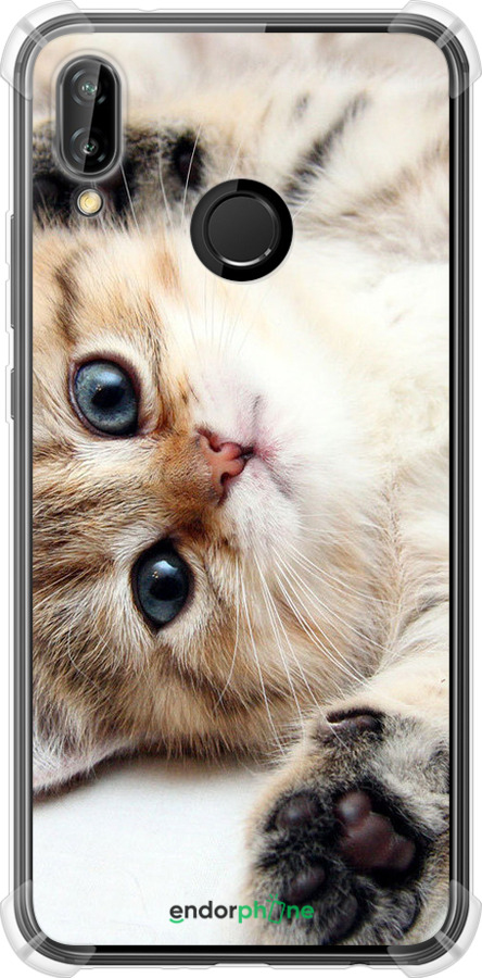 Силіконовий протиударний с посиленими кутами чехол Котик для Huawei P20 Lite - 6024sp-1410 изображение 