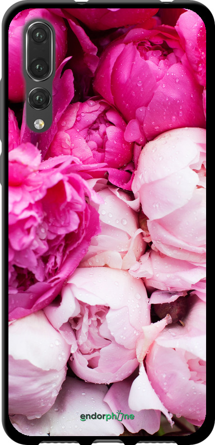 

Custodia in TPU nero Peonie rosa" for Huawei P20 Pro"