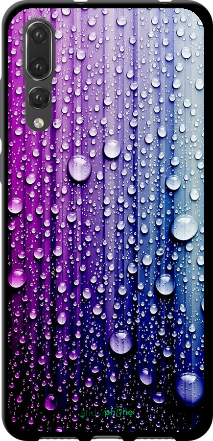 

TPU чорний чохол "Краплини води" для Huawei P20 Pro, Синій