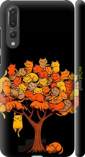 3D пластиковый матовый чехол Дерево и котики для Huawei P20 Pro - 6516m-1470 изображение 