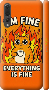 3D пластиковий матовий чехол Funny Cat для Huawei P20 Pro - 6786m-1470 изображение 