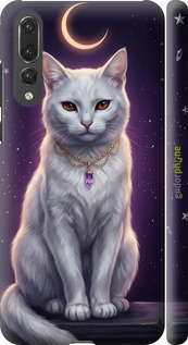 3D пластиковий матовий чехол Mystic White Cat Gothic Dark Purple Gold для Huawei P20 Pro - 6805m-1470 изображение 