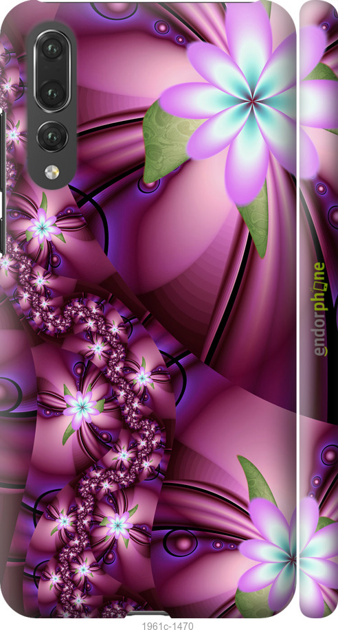

3D пластиковий матовий чохол "Квіткова мозаїка" для Huawei P20 Pro, Рожевий