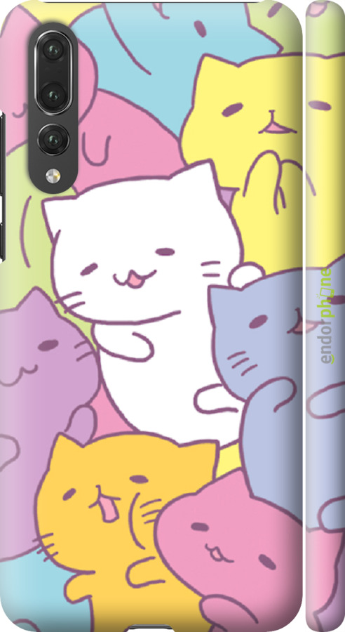 

3D пластиковий матовий чохол "Кошенята " для Huawei P20 Pro, Білий