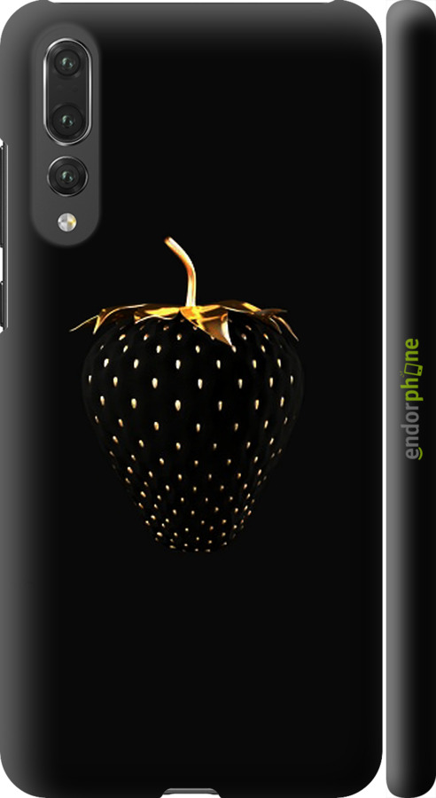 

3D пластиковий матовий чохол "Чорна полуниця" для Huawei P20 Pro, Чорний
