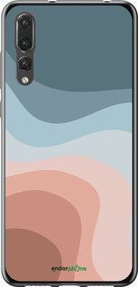 2D пластиковый чехол С синими и розовыми волнами в стиле ретро для Huawei P20 Pro - 6532t-1470 изображение 