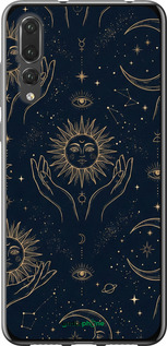 Силіконовий чехол Celestial Harmony: Sun & Moon Gold Mystic Pattern для Huawei P20 Pro - 6778u-1470 изображение 