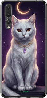 2D пластиковый чехол Mystic White Cat Gothic Dark Purple Gold для Huawei P20 Pro - 6805t-1470 изображение 