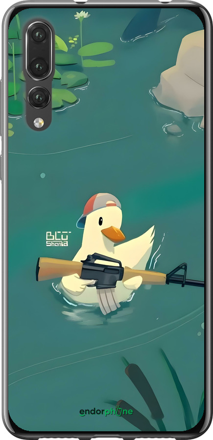 2D пластиковый чехол Уточка с автоматом для Huawei P20 Pro - 6356t-1470 изображение 