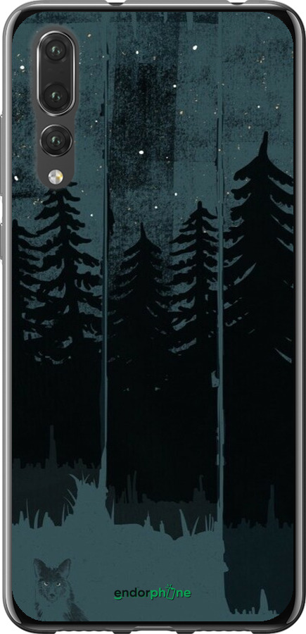 2D пластиковий чехол Лисиця та нічний ліс для Huawei P20 Pro - 6481t-1470 изображение 