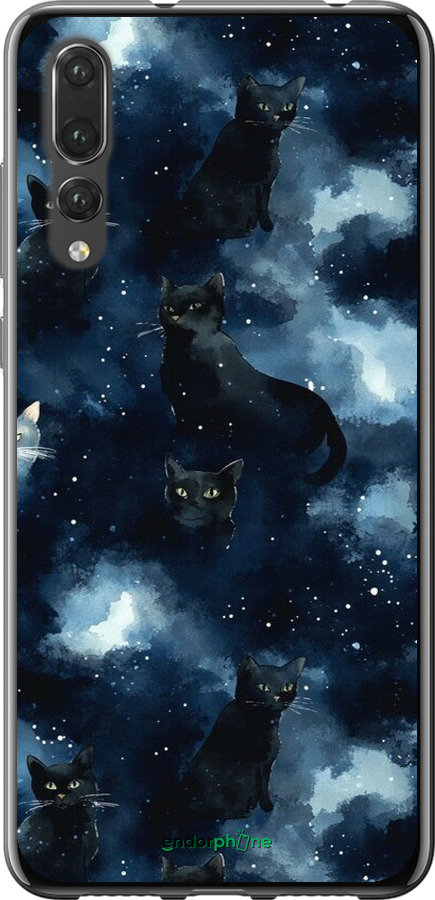 2D пластиковый чехол Изображение Кошек с тёмной акварелью для Huawei P20 Pro - 6521t-1470 изображение 