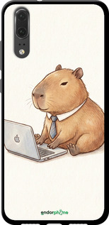 TPU чехол Funny Capybara CEO Working для Huawei P20 - 6777b-1396 изображение 