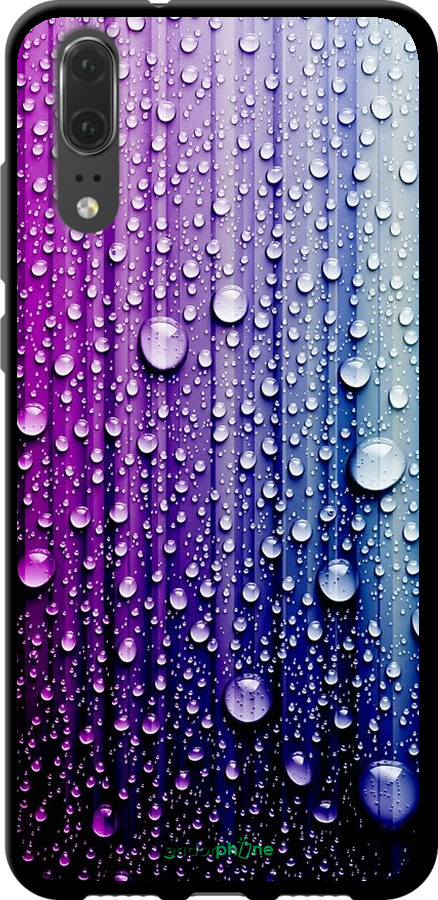 

TPU чорний чохол "Краплини води" для Huawei P20, Синій