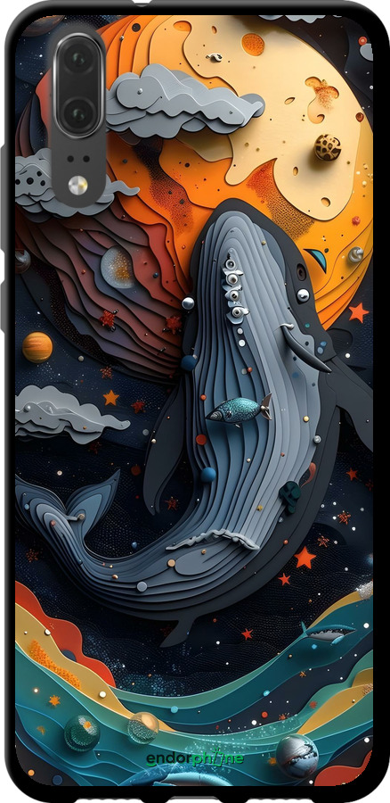 TPU чехол Кит в космосе для Huawei P20 - 6328b-1396 изображение 