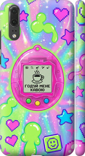 3D пластиковый матовый чехол Y2K Aesthetic Retro Pet: Годуй мене кавою для Huawei P20 - 6784m-1396 изображение 
