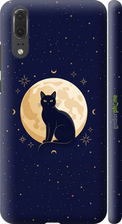3D пластиковий матовий чехол Cute Cat Celestial/Witchy для Huawei P20 - 6787m-1396 изображение 