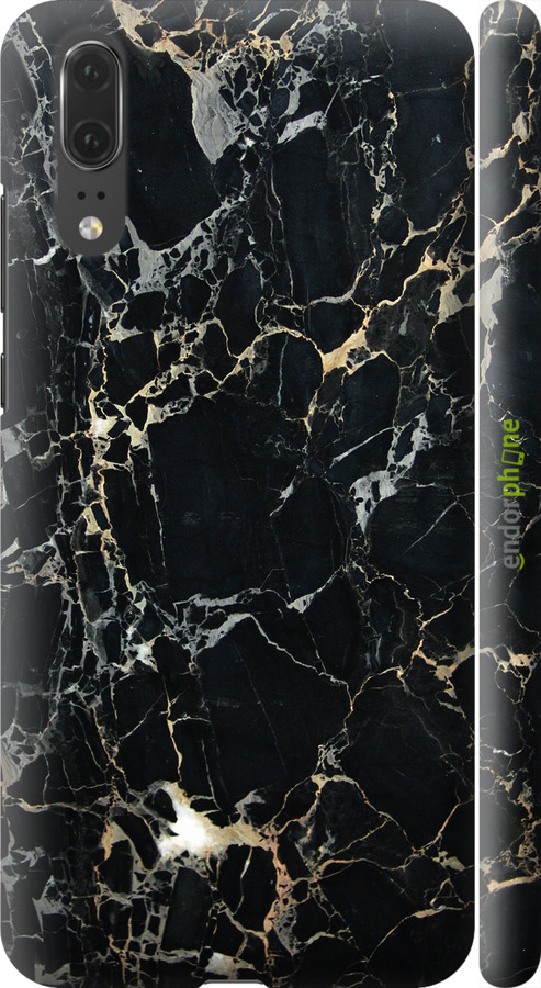 

Custodia in Plastica 3D opaca Marmo nero" for Huawei P20"