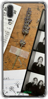 Силикон с усиленными углами чехол Aesthetic Scrapbook Collage для Huawei P20 - 6773sp-1396 изображение 