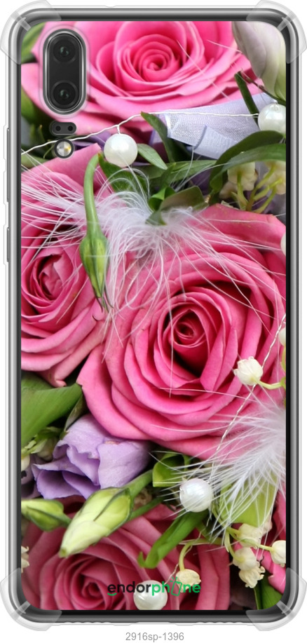 

Силіконовий протиударний с посиленими кутами чохол "Ніжність" для Huawei P20, Рожевий