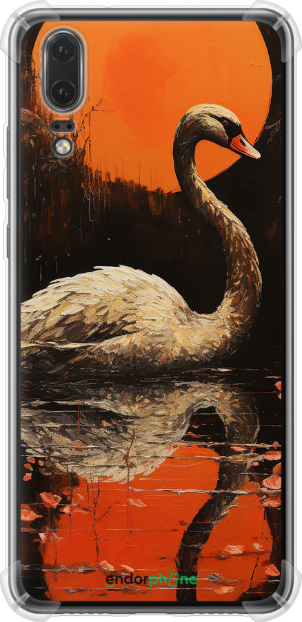 Силикон с усиленными углами чехол Лебедь для Huawei P20 - 5964sp-1396 изображение 