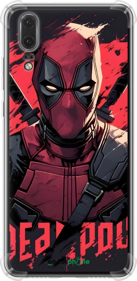 Силикон с усиленными углами чехол Дедпул для Huawei P20 - 6293sp-1396 изображение 