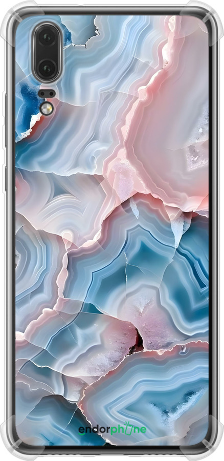 Силіконовий протиударний с посиленими кутами чехол Мрамор для Huawei P20 - 6306sp-1396 изображение 