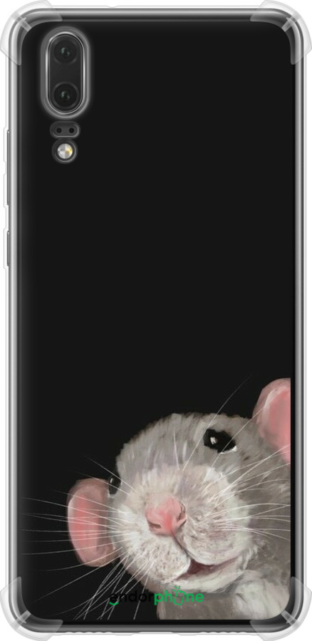 Силіконовий протиударний с посиленими кутами чехол The Peeking Rat для Huawei P20 - 6442sp-1396 изображение 