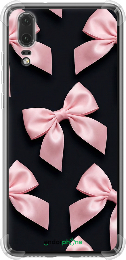 Силіконовий протиударний с посиленими кутами чехол Coquette Ribbons Dark Coquette для Huawei P20 - 6767sp-1396 изображение 