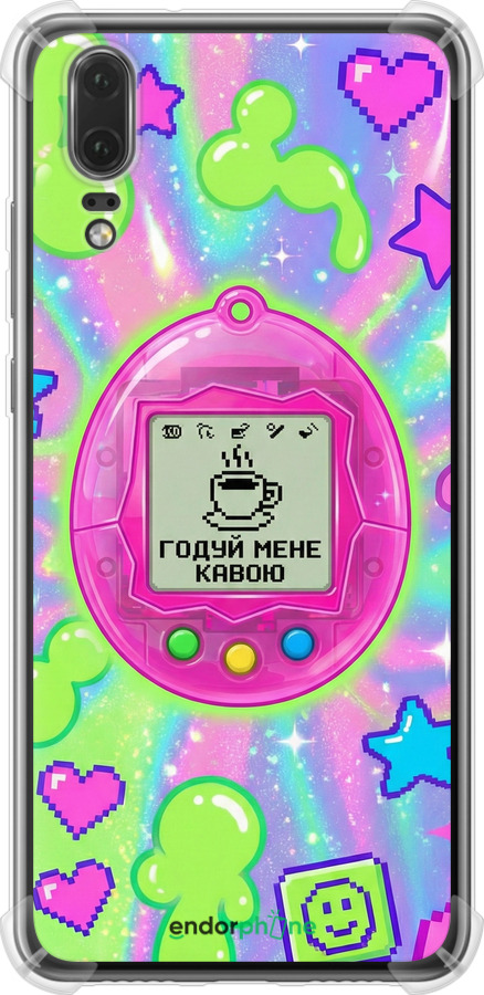 Силіконовий протиударний с посиленими кутами чехол Y2K Aesthetic Retro Pet: Годуй мене кавою для Huawei P20 - 6784sp-1396 изображение 